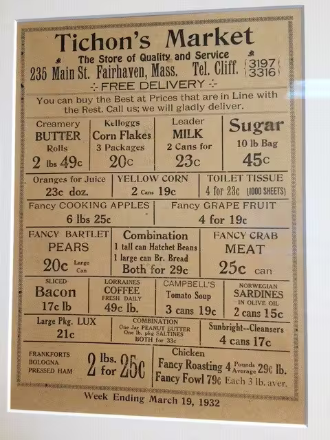 Tichon's Market newspaper advertisement, 1932